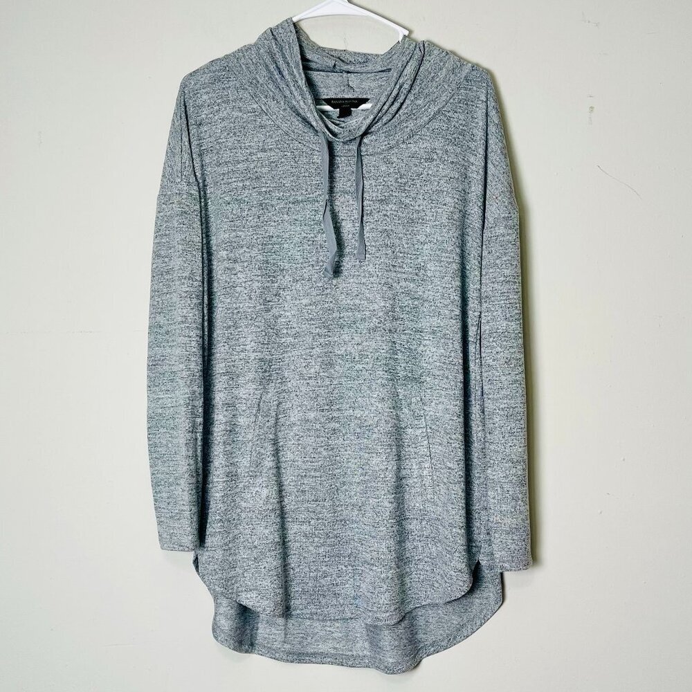 Banana Republic Cowl‎ Neck Tunic Top Women's Medium Long Sleeve Heather Gray